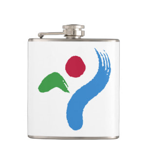 Patriotische Flasche mit Flagge von Seoul, Südkore Flachmann