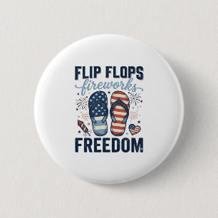 Patriotische Flip Flops Feuerwerk Freiheit Shirt D Button