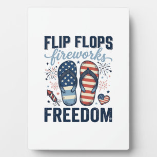 Patriotische Flip Flops Feuerwerk Freiheit Shirt D Fotoplatte