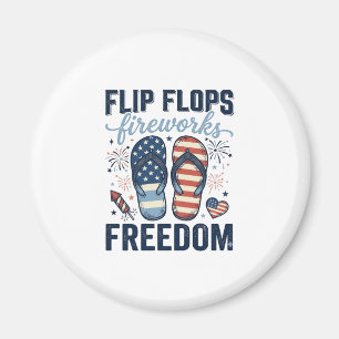 Patriotische Flip Flops Feuerwerk Freiheit Shirt D Magnet