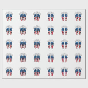 Patriotische Flip Flops Feuerwerk Sommer-Shirt Des Geschenkpapier