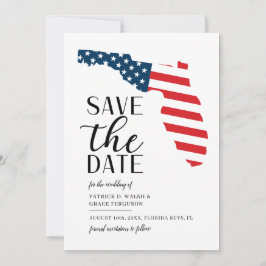 Patriotische Florida-Hochzeit in Urlaubsort Save The Date
