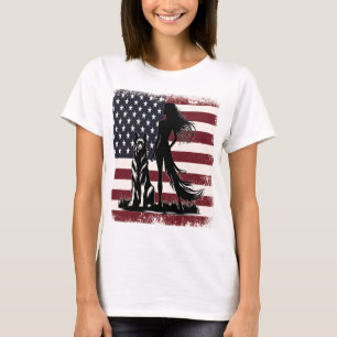 Patriotische Frau und Deutsche Schäferhirte Verein T-Shirt