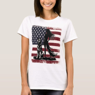 Patriotische Frau und Deutsche Schäferhirte Verein T-Shirt