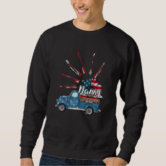 Patriotische Frauen am 4. Juli Nanny Truck Sonnenb Sweatshirt
