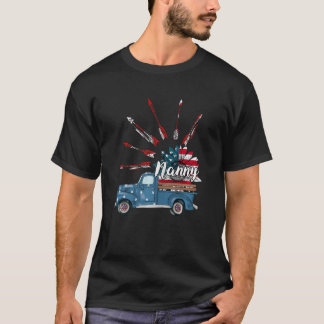 Patriotische Frauen am 4. Juli Nanny Truck Sonnenb T-Shirt