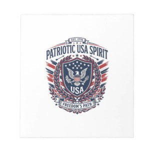 Patriotische Freiheits Schild Freiheits Ikone & Sy Notizblock