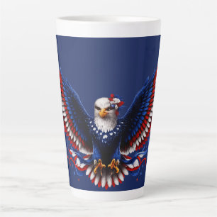 Patriotische Freiheitsadlerflügel – Rot Weiß Blau Milchtasse