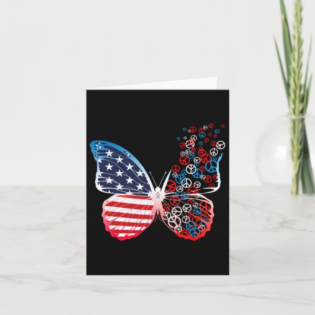 Patriotische Friedenszeichen 4. Juli US-Flagge Karte (Vorderseite)