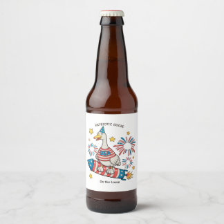 Patriotische Gans 250. Jubiläum 4. Juli Bierflaschenetikett