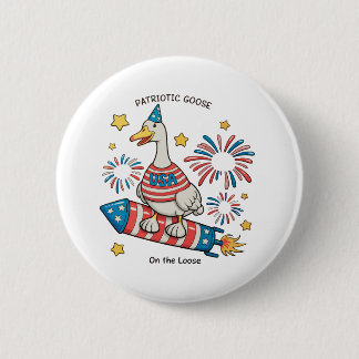 Patriotische Gans 250. Jubiläum 4. Juli Button
