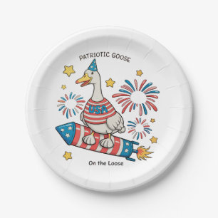 Patriotische Gans 250. Jubiläum 4. Juli Pappteller