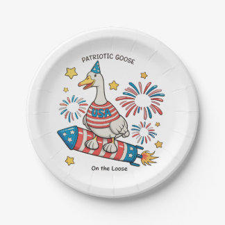 Patriotische Gans 250. Jubiläum 4. Juli Pappteller