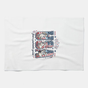 Patriotische Gans USA Vintage Fourth of July-Shirt Geschirrtuch