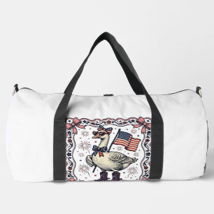 Patriotische Gans Vintage-Stich Duffle Bag