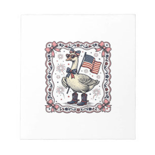 Patriotische Gans Vintage-Stich Notizblock