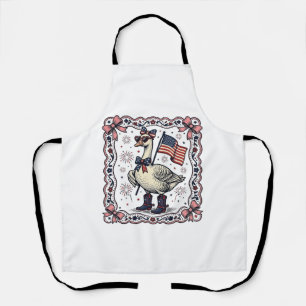 Patriotische Gans Vintage-Stich Schürze