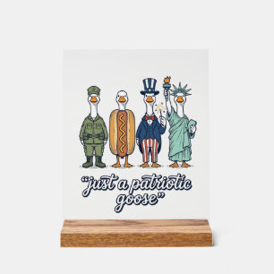 Patriotische Gänse-Aufstellung Vintage-Vector-Shir Acrylschild