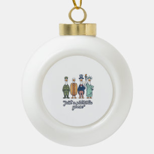 Patriotische Gänse-Aufstellung Vintage-Vector-Shir Keramik Kugel-Ornament