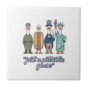 Patriotische Gänseaufstellung Vintage-Vector-Shirt Fliese