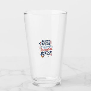 Patriotische Gästekontrolle Hotdogs Feuerwerk Frei Glas