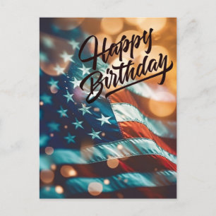 Patriotische Geburtstagskarte Postkarte