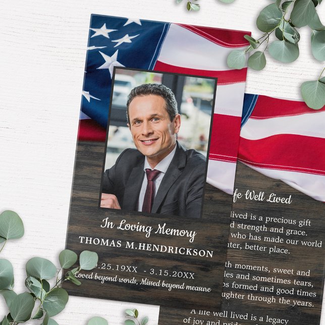 Patriotische Gedenkkarte Foto Beerdigung Gebetskar (Von Creator hochgeladen)