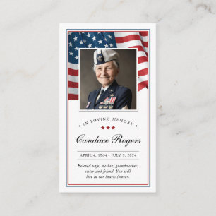 Patriotische Gedenkkarte Gebetskarte Visitenkarte