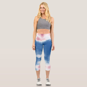 Patriotische Gefärbte Krawatte rot, weiß und bla Capri Leggings
