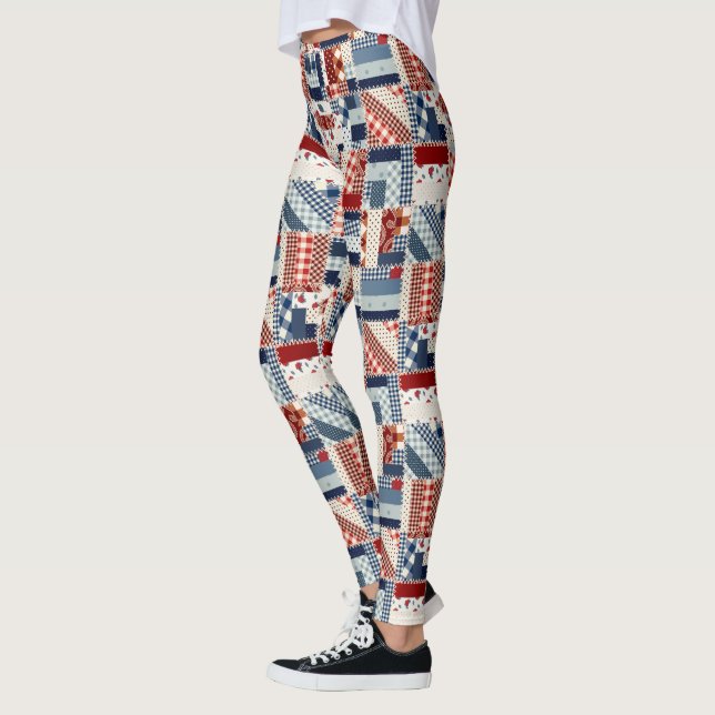 Patriotische gequiltted Look Leggings (Links)