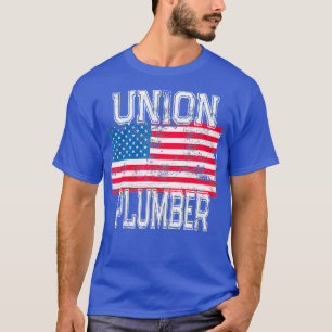 Patriotische Gewerkschaft Plumber Vintag Worker La T-Shirt