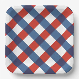 Patriotische Gingham 2 Papierplatte Pappteller