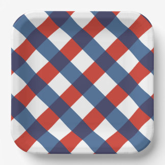 Patriotische Gingham 2 Papierplatte Pappteller