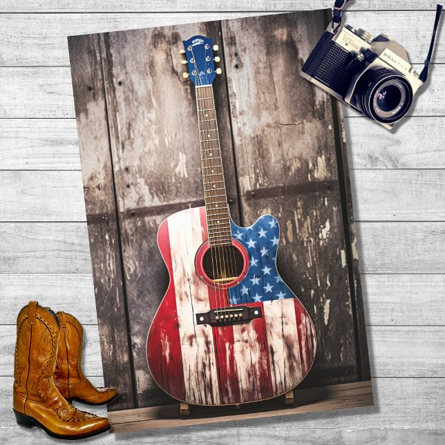 Patriotische Gitarre 3 Dekoupage Paper Seidenpapier (Von Creator hochgeladen)