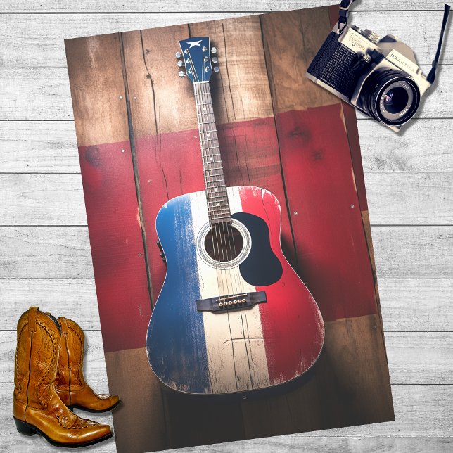 Patriotische Gitarre 4 Dekoupage Paper Seidenpapier (Von Creator hochgeladen)