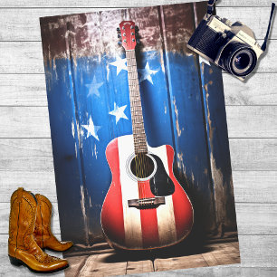 Patriotische Gitarre 5 Dekoupage Paper Seidenpapier