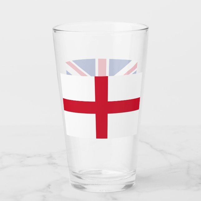 Patriotische Glas-Tasse mit Flagge von England Glas (Vorderseite)