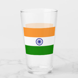 Patriotische Glas-Tasse mit indischer Flagge Glas