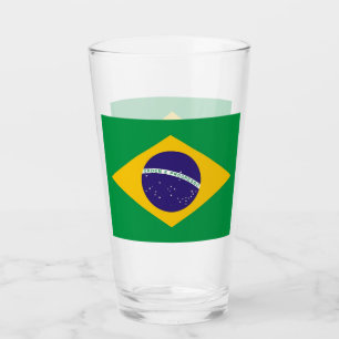Patriotische Glasschale mit Flagge von Brasilien Glas