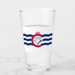 Patriotische Glasschale mit Flagge von Cincinnati Glas
