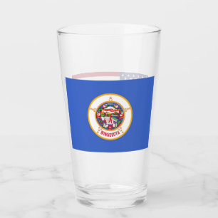 Patriotische Glasschale mit Flagge von Minnesota Glas