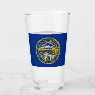 Patriotische Glasschale mit Flagge von Nebraska Glas
