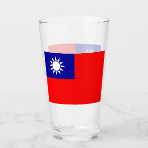 Patriotische Glasschale mit Flagge von Taiwan Glas