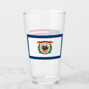 Patriotische Glastasse mit der Flagge von West Vir Glas