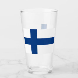 Patriotische Glastasse mit finnischer Flagge Glas