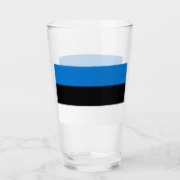 Patriotische Glastasse mit Flagge Estlands