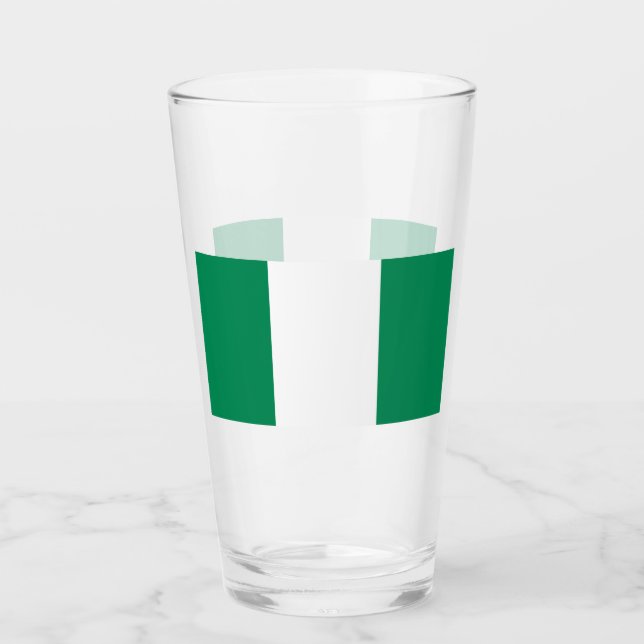 Patriotische Glastasse mit Flagge Nigerias Glas (Vorderseite)