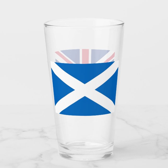 Patriotische Glastasse mit Flagge Schottlands Glas (Vorderseite)