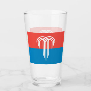 Patriotische Glastasse mit Flagge von Kansas City, Glas
