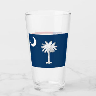 Patriotische Glastasse mit Flagge von South Caroli Glas